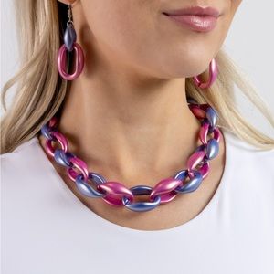 Rose Violet Oversized Necklace